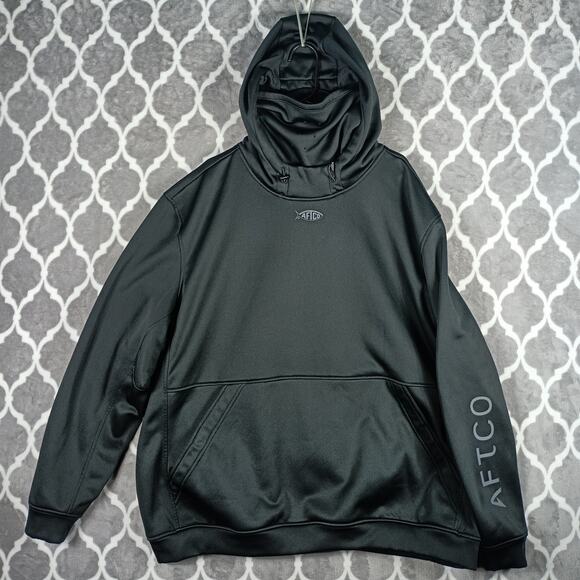 AFTCO Hoodie Men Size 3XL Black Aftech Reaper Pullover Fishing - Picture 1 of 8